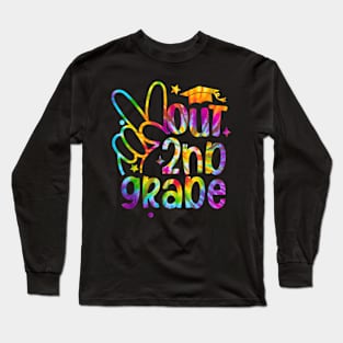 Peace Out Second 2nd Grade  Last Day Of School Tie Dye Long Sleeve T-Shirt